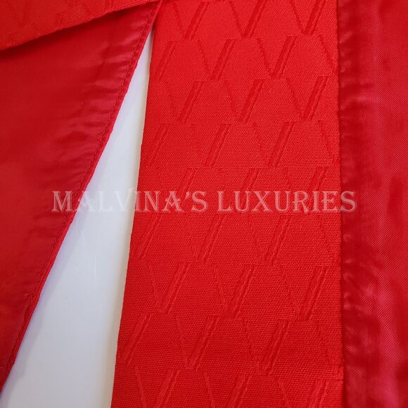 VALENTINO ROMA SKIRT RED COTTON V SIGNATURE LOGO PRINT PENCIL KNEE LENGTH 48 14 - Picture 5 of 9